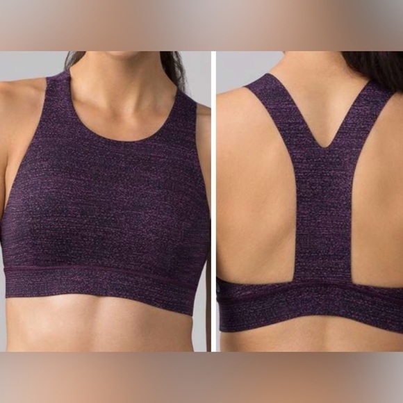Lululemon Fast & Free Bra *Nulux Salt Dark Mystic Purple Black Size 6 - Picture 1 of 7